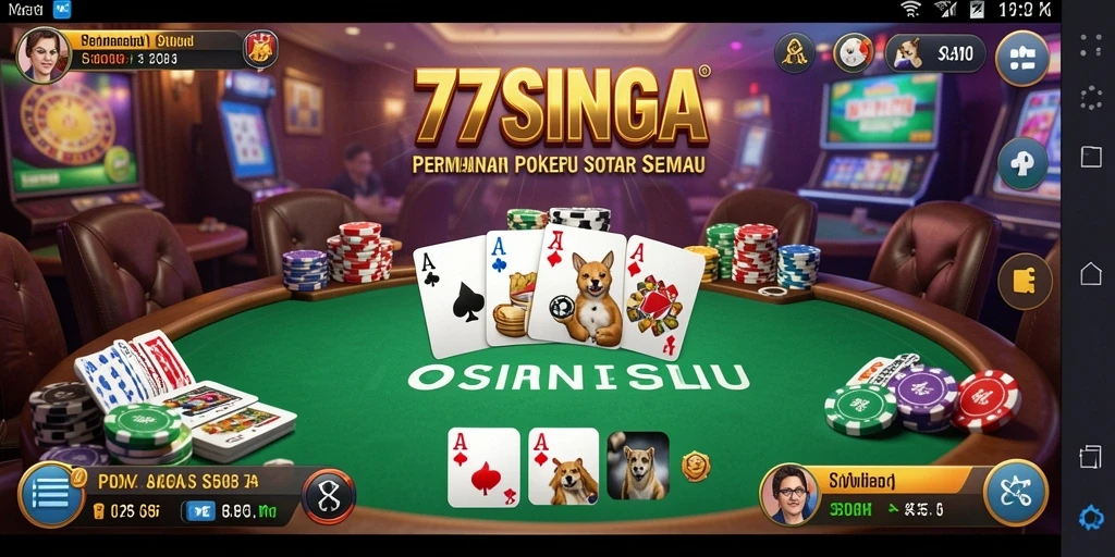 Gambaran gameplay seru Poker di 77SINGA.