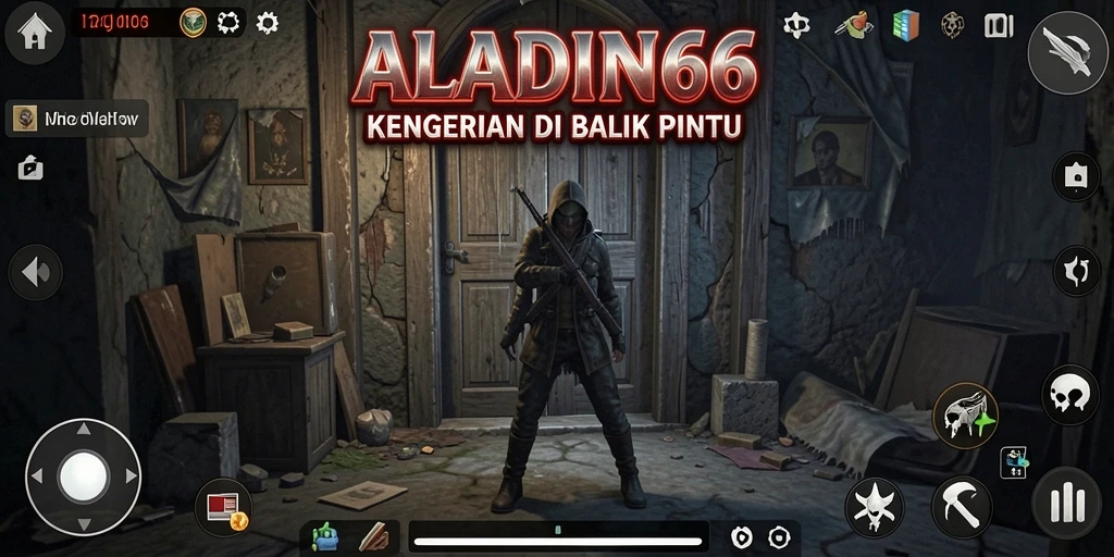 Tangkapan layar gameplay <strong>ALADIN66</strong> yang menampilkan momen menegangkan di rumah berhantu.
