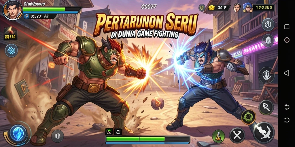 Screenshot C0077 menampilkan aksi pertarungan yang intens dan grafis luar biasa.