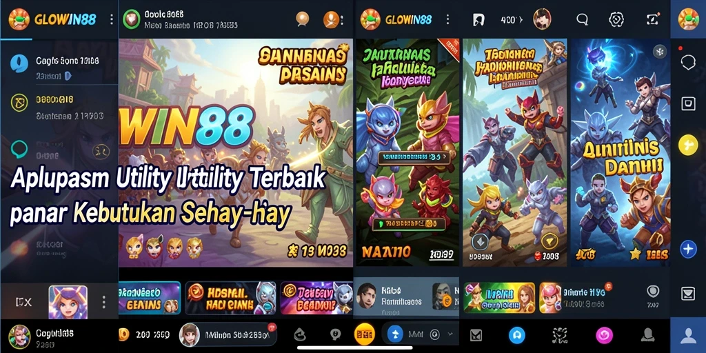Tampilan utama GLOWIN88 dengan fitur-fitur Utility yang lengkap.