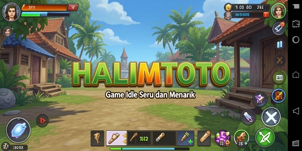 Screenshot gameplay HALIMTOTO yang menampilkan aktivitas Idle yang menarik.
