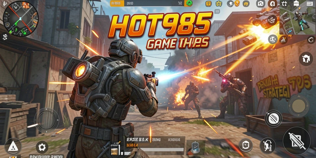 Screenshot menunjukkan aksi intens dalam permainan TPS HOT985.
