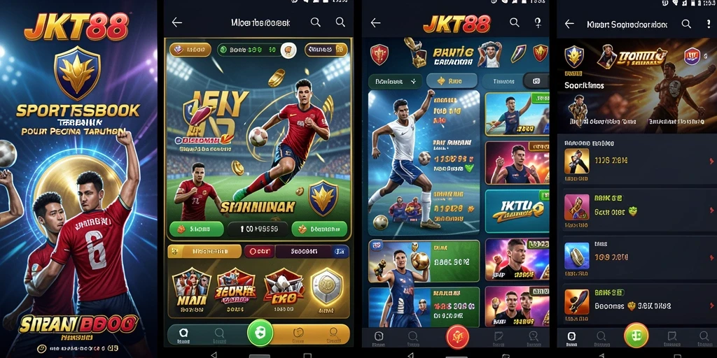 Screenshot utama JKT88 menampilkan antarmuka taruhan olahraga yang dinamis.