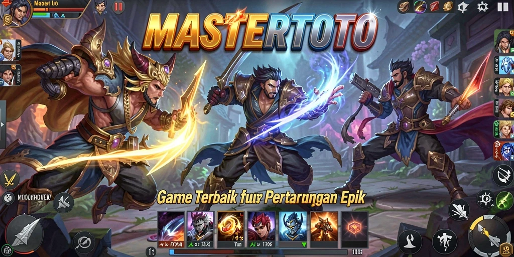 Tampilan seru gameplay MASTERTOTO dengan pertarungan epik.