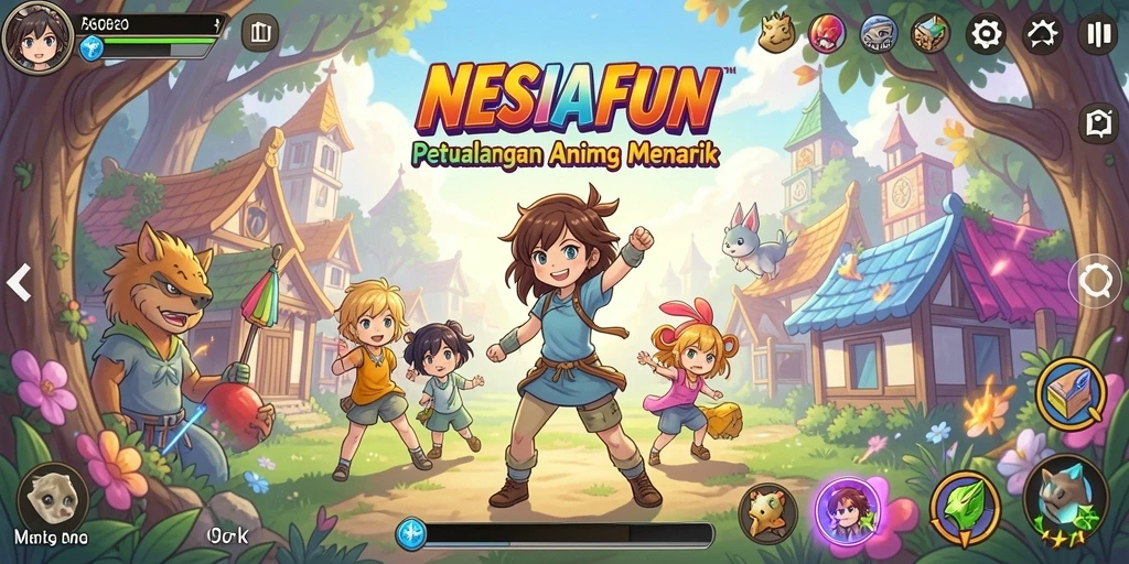 Screenshot menampilkan aksi seru dalam gameplay Anime.