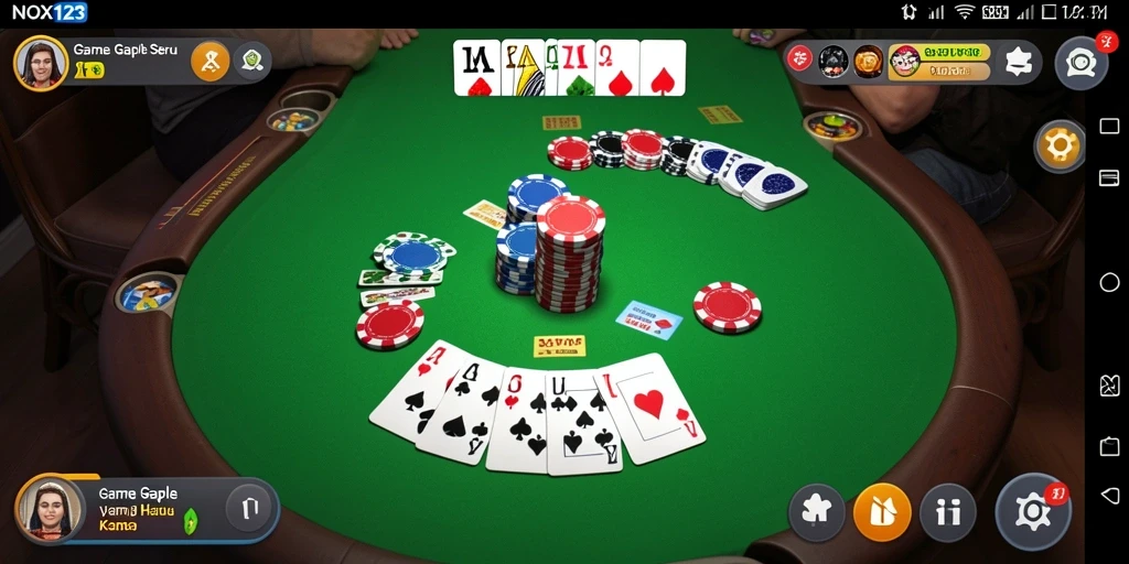 Gameplay seru Gaple di NOX123 dengan antarmuka menarik.