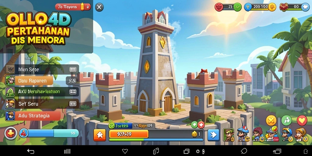 Gameplay OLLO4D menampilkan pertahanan yang mendebarkan dan serangan musuh yang intens.