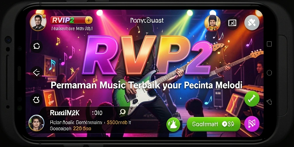 Tampilan gameplay RVIP2 yang mengasyikkan dengan berbagai lagu.