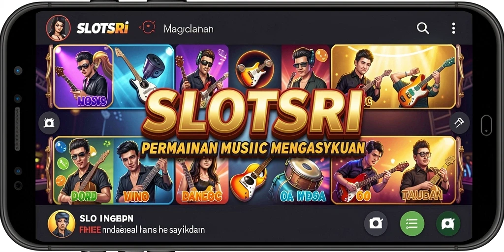 Screenshot gameplay SLOTSRI menampilkan suasana permainan yang ceria dan interaktif.