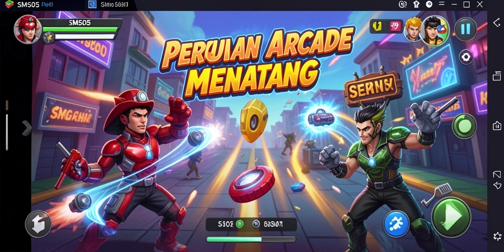 Tangkapan layar utama SM605 menampilkan gameplay menarik dari permainan Arcade.
