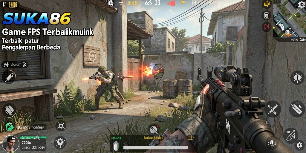 Tangkapan layar menunjukkan aksi seru dalam pertempuran FPS.