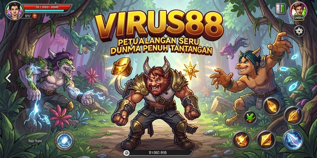 Screenshot utama VIRUS88 menampilkan gameplay petualangan yang mendebarkan.