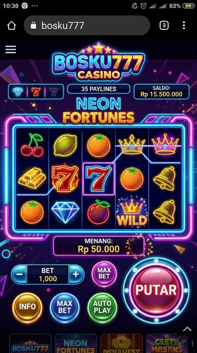 Tampilan antarmuka bosku777 yang ramah pengguna.